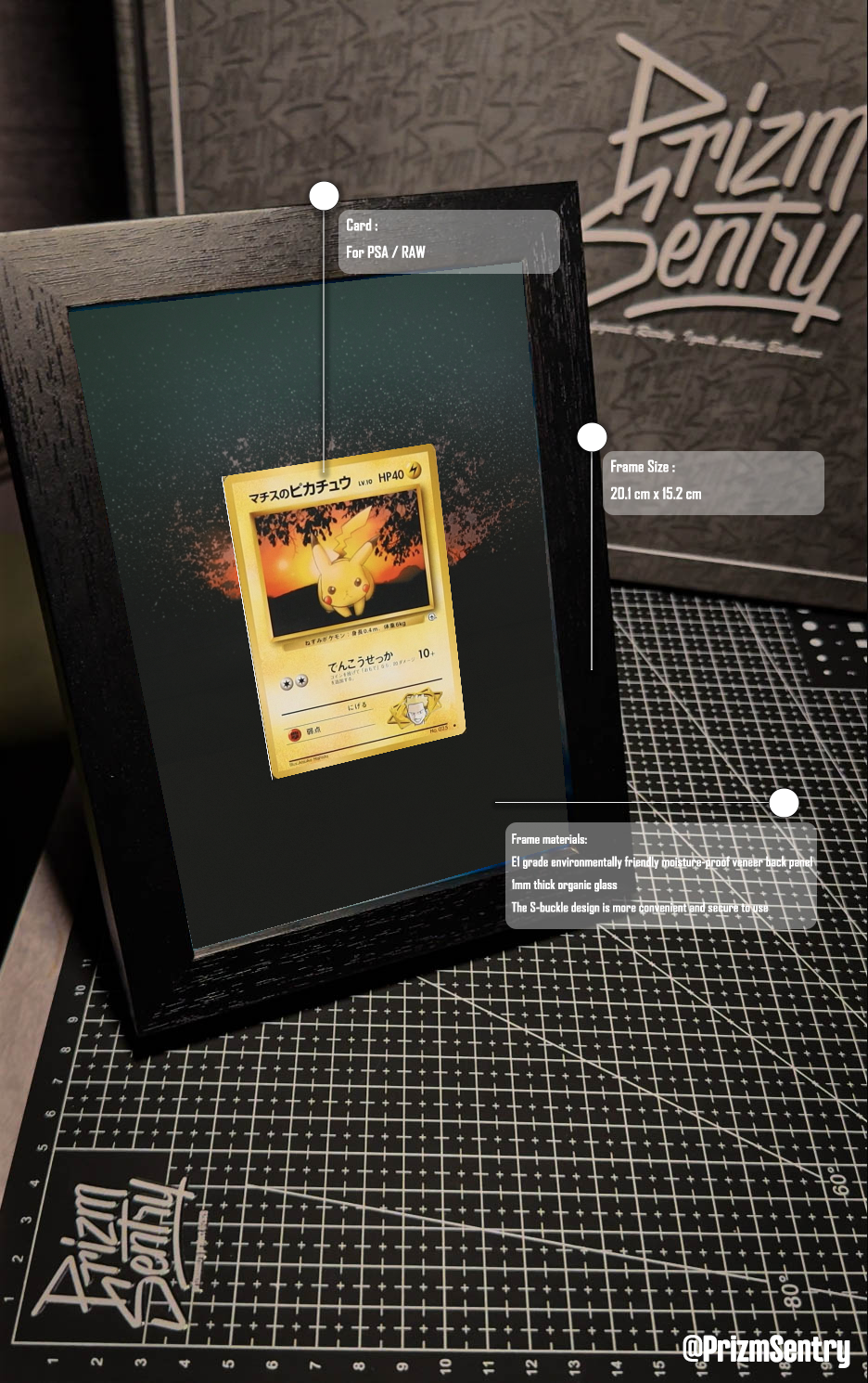 0007-1998 POKEMON JAPANESE GYM #25 LT. SURGE'S PIKACHU LV.10 Art Frame