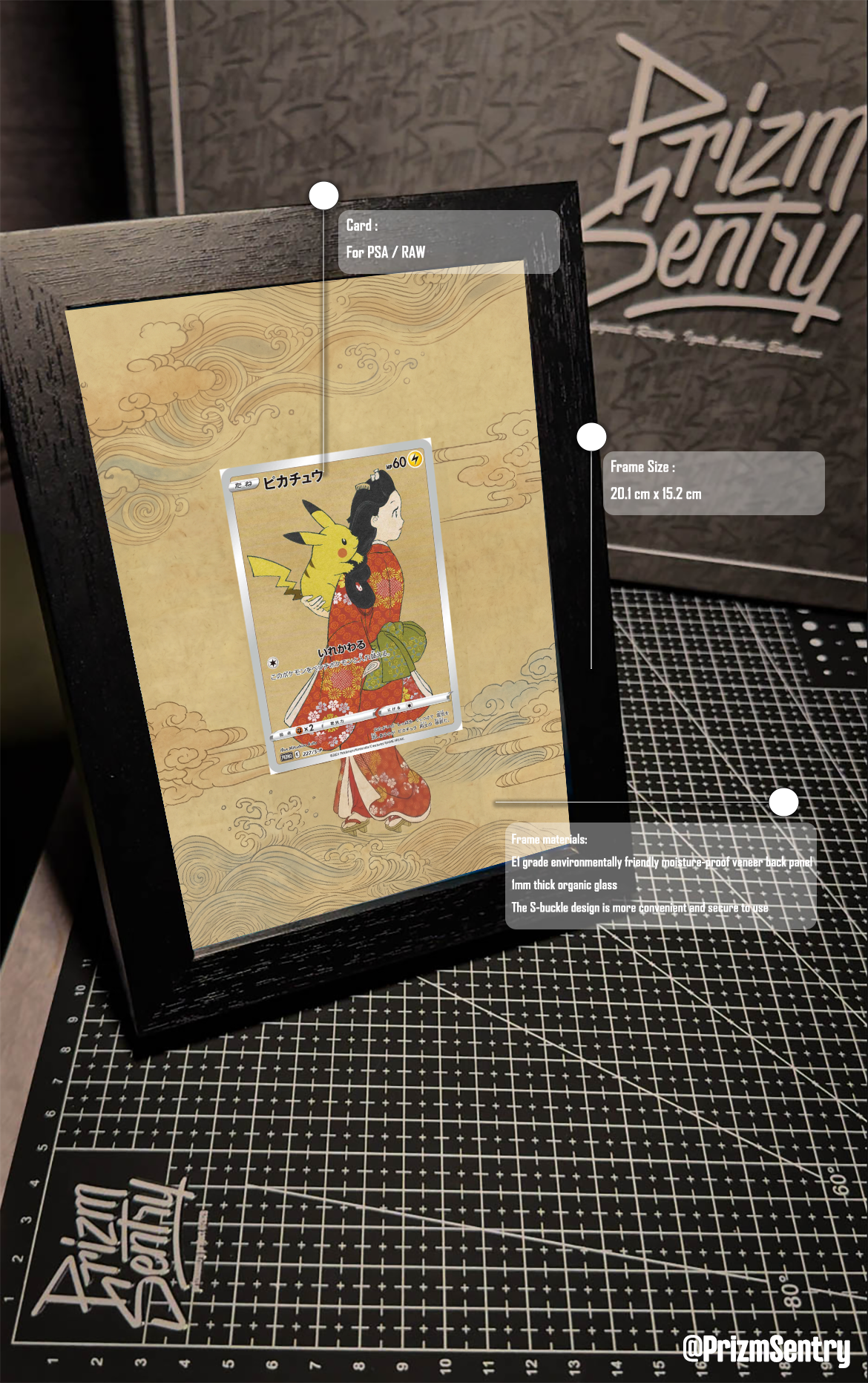 0040-Pikachu : PROMO[S-P 227] (Promotional Cards "Pokémon Stamp Box Beauty Looking Back, Geese on the Moon Set") Art frame
