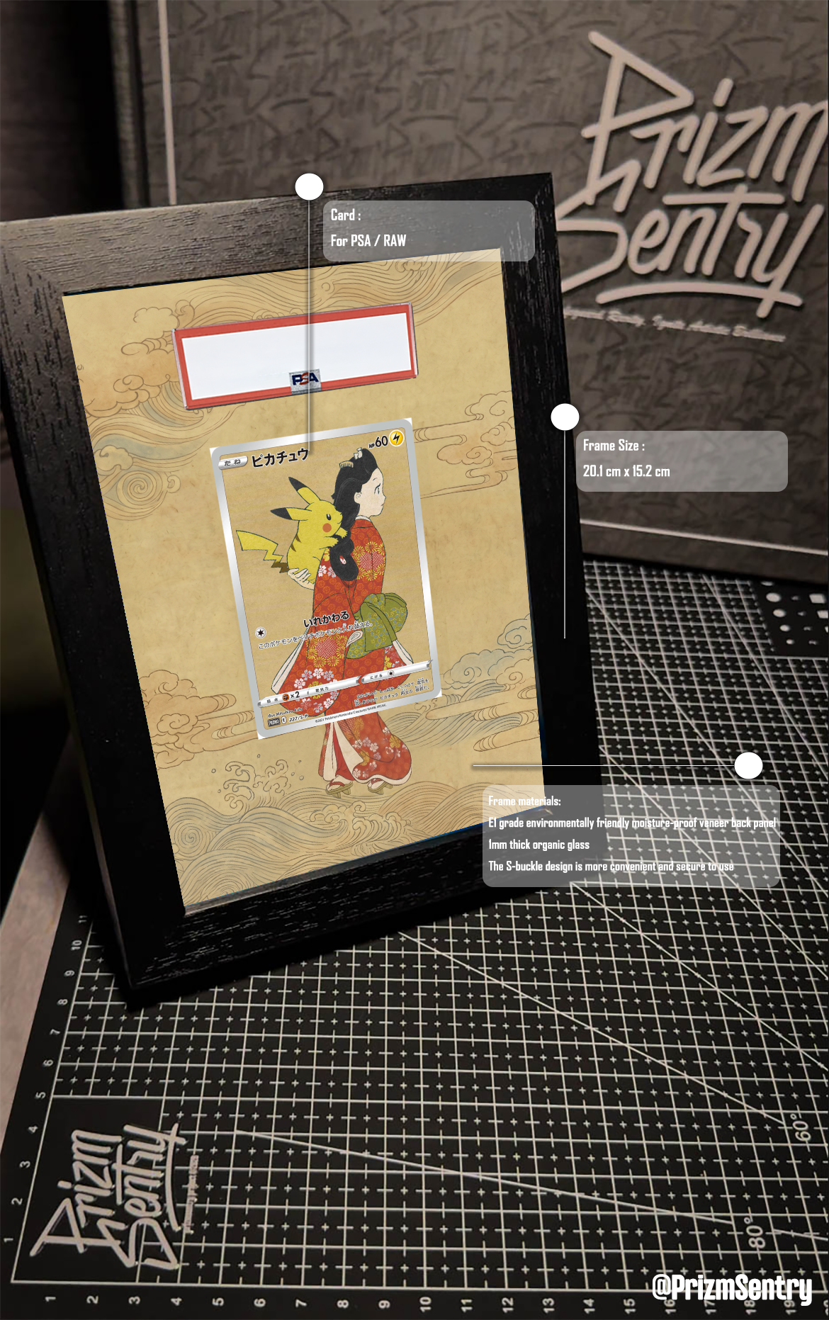 0040-Pikachu : PROMO[S-P 227] (Promotional Cards "Pokémon Stamp Box Beauty Looking Back, Geese on the Moon Set") Art frame